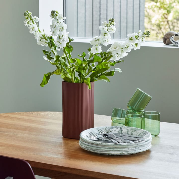 Facade vase 22 cm, dark terracotta HAY
