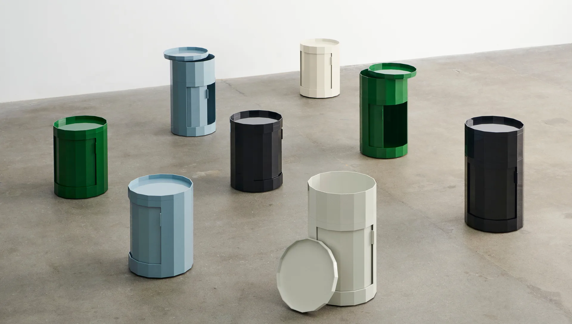 Facet Cabinet 100 side table, Eggshell HAY