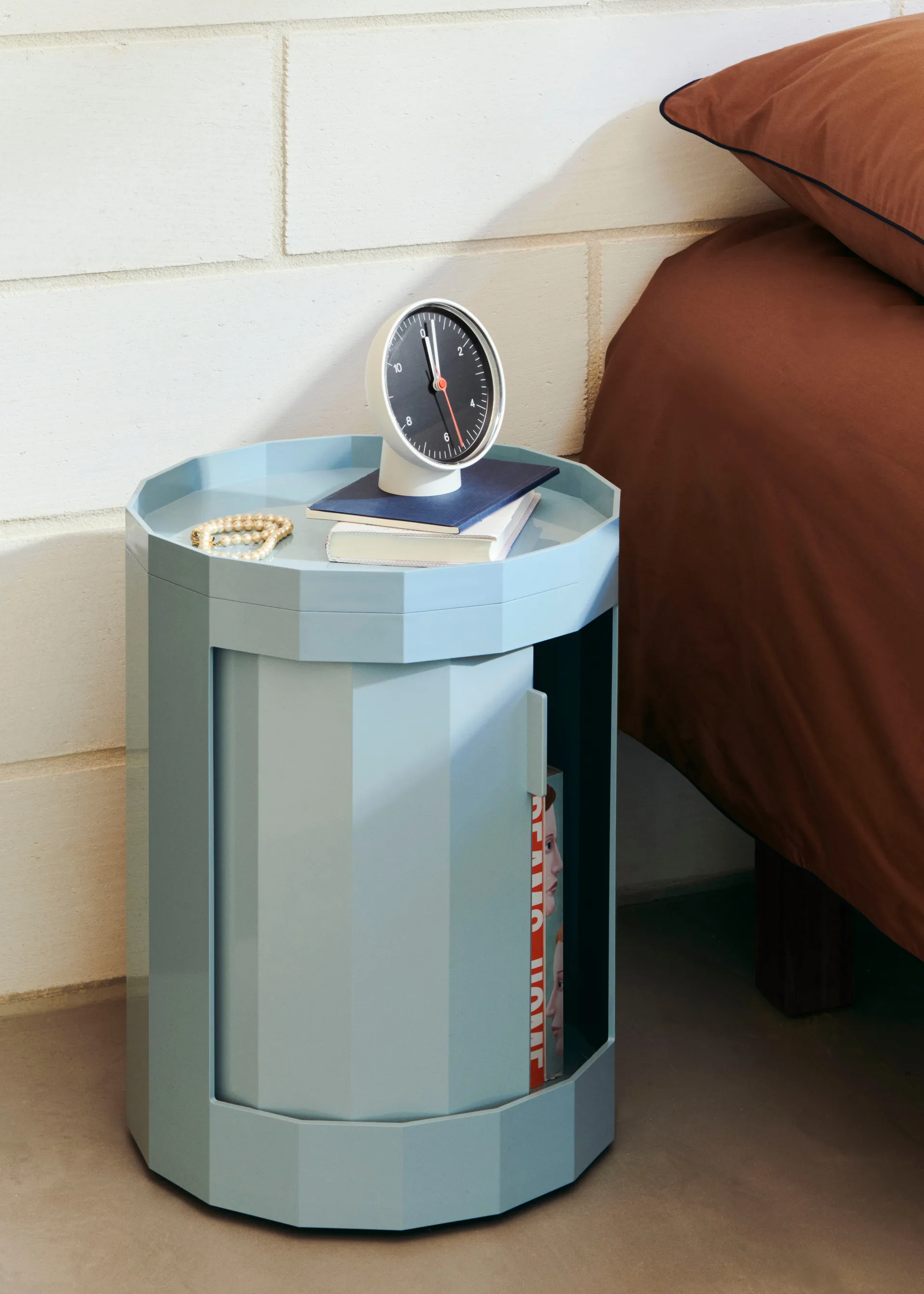 Facet Cabinet 100 side table, Misty blue HAY