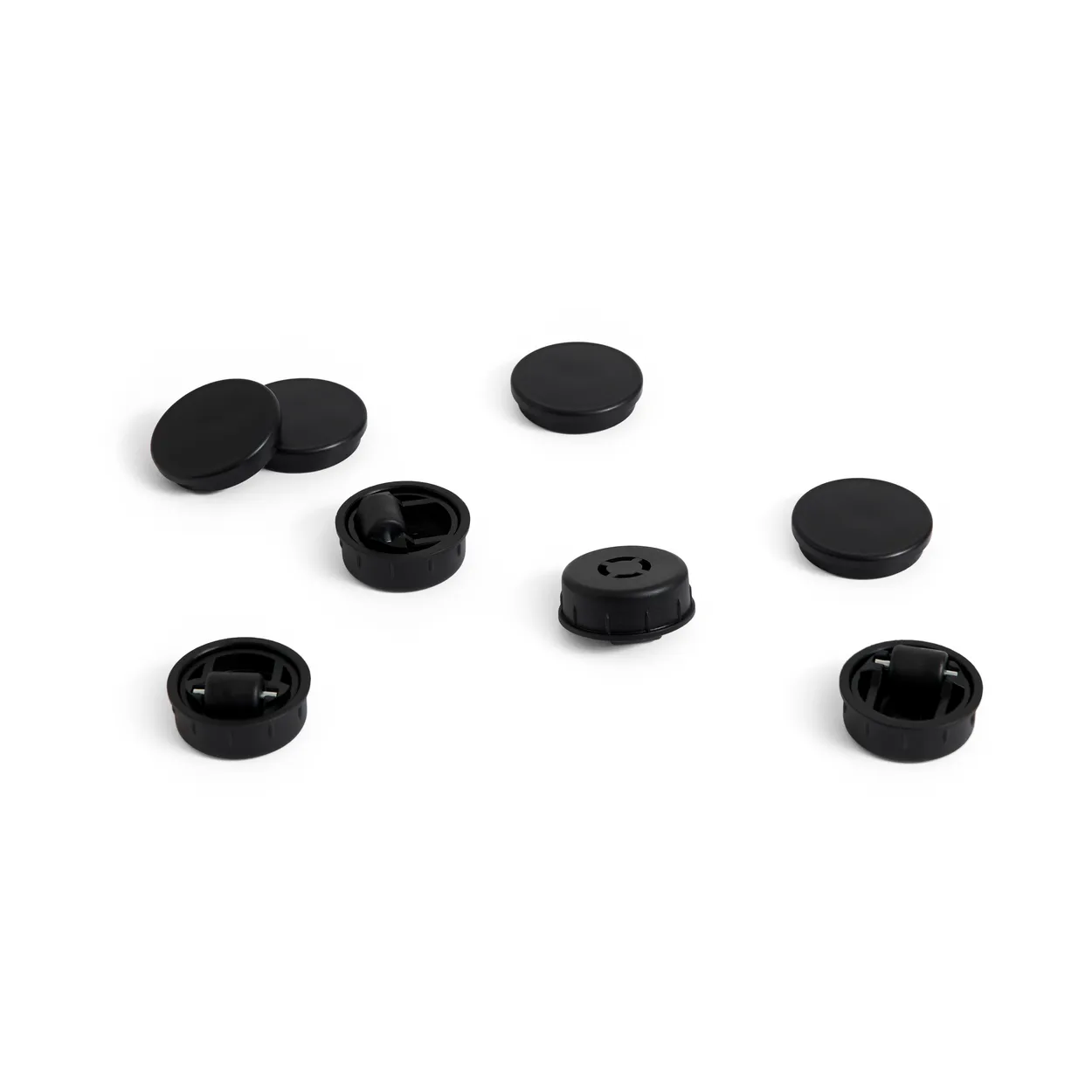 HAY Facet Cabinet feet and wheels 4-pack Black | Scandinavian Design | Black