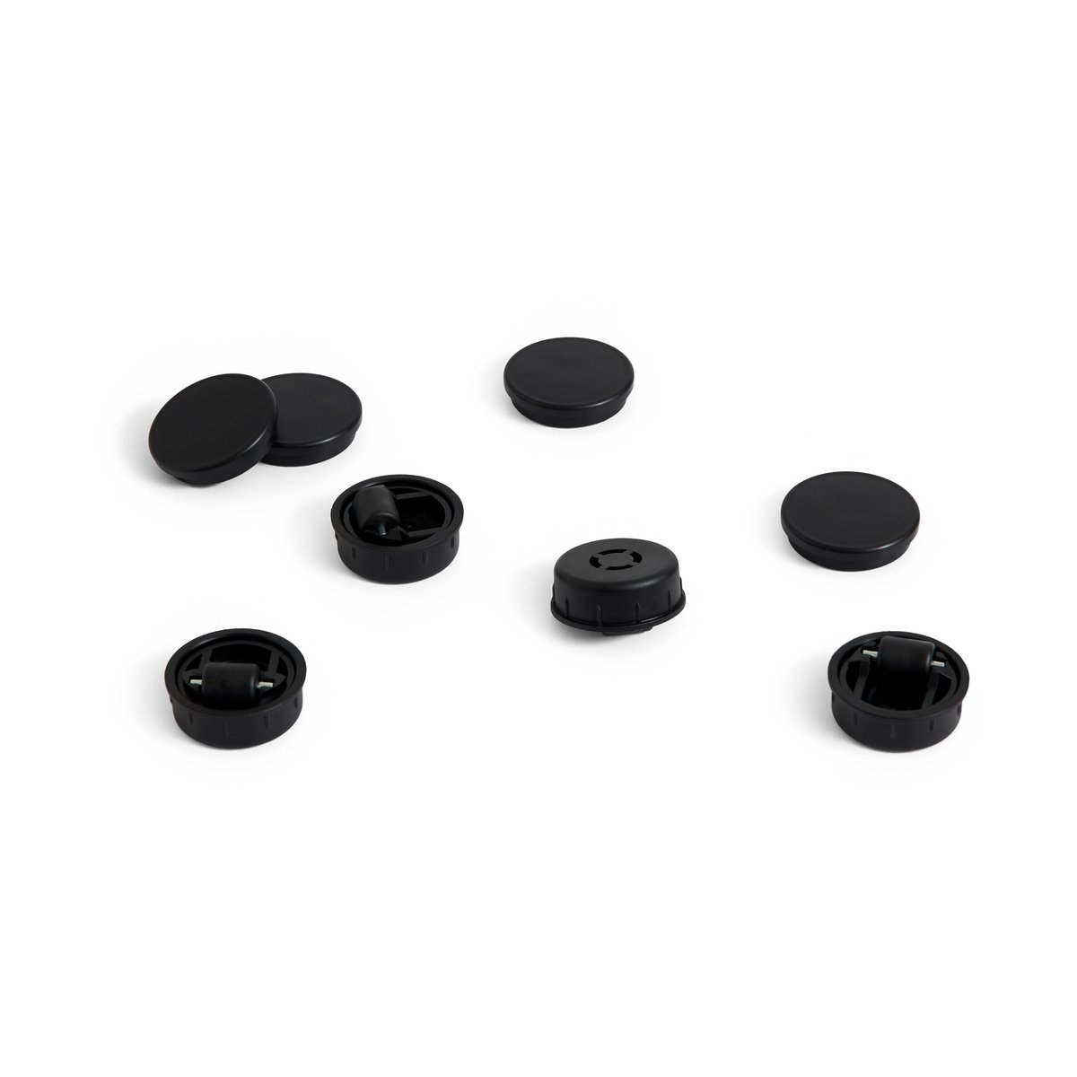 HAY Facet Cabinet feet and wheels 4-pack Black | Scandinavian Design | Dining tables | Black