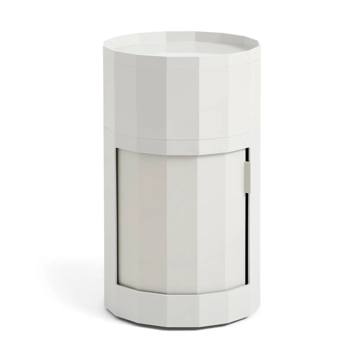 HAY Facet Cabinet high side table feet/wheels 66 cm Misty grey