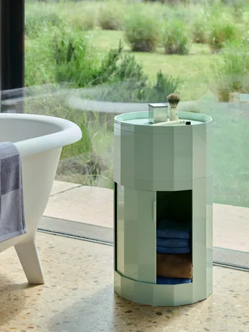 Facet Cabinet high side table feet/wheels 66 cm - Soft mint - HAY