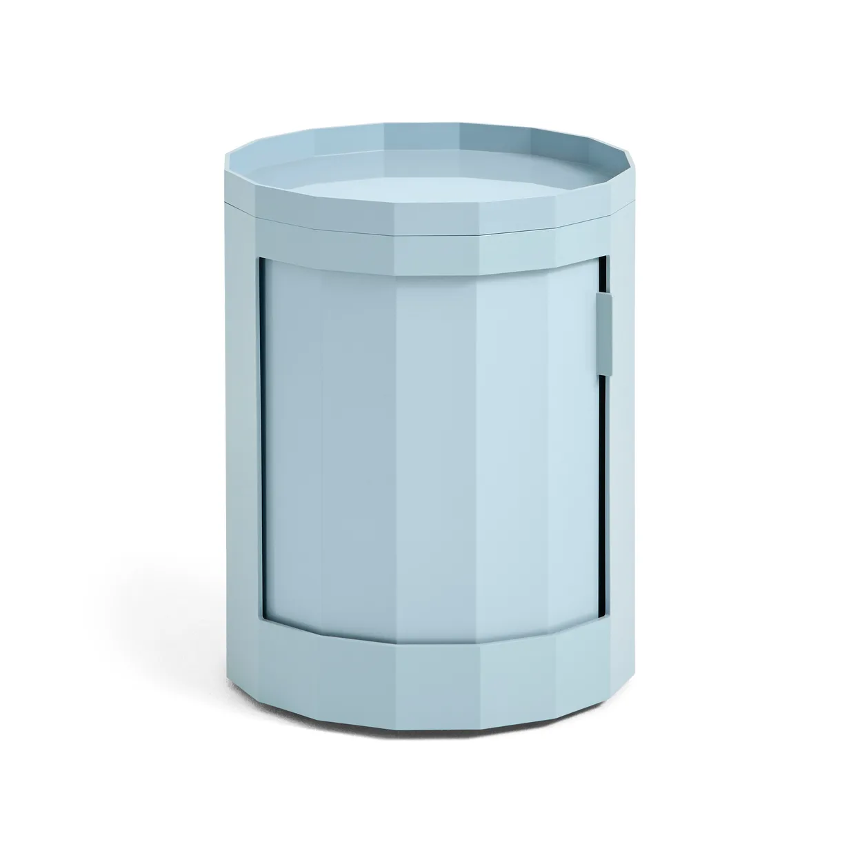 HAY Facet Cabinet low side table feet/wheels 49 cm Misty blue