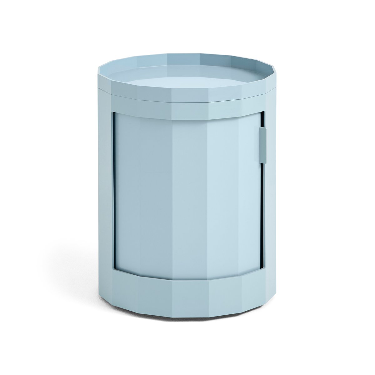HAY Facet Cabinet low side table feet/wheels 49 cm Misty blue