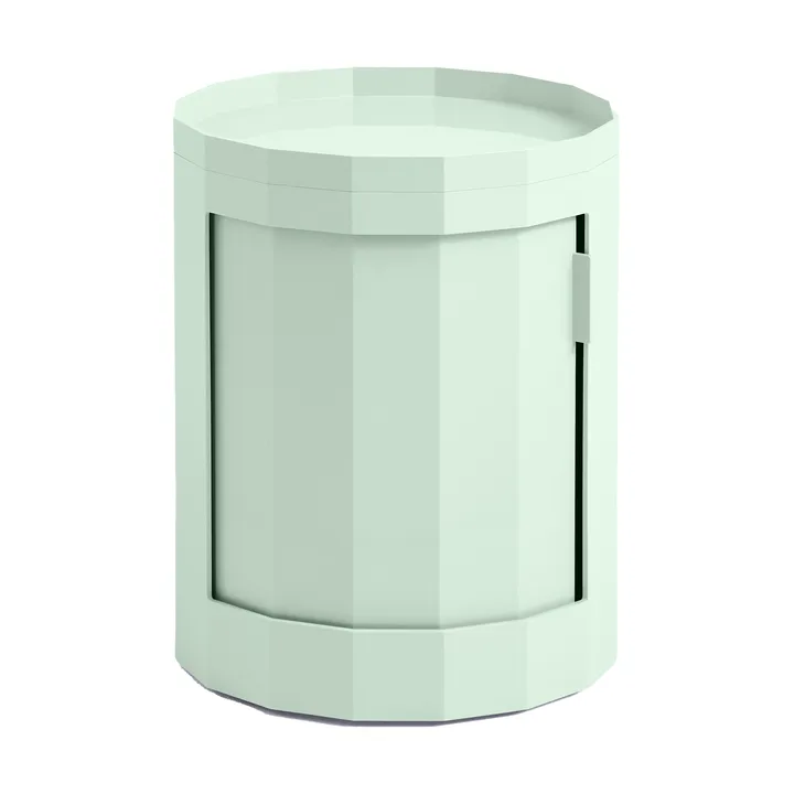 Facet Cabinet low side table feet/wheels 49 cm - Soft mint - HAY