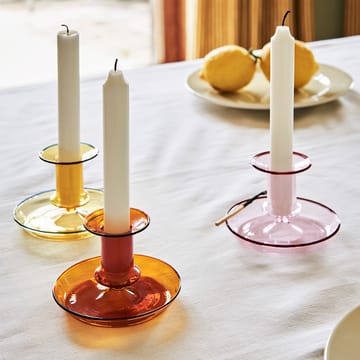 Flare candlestick - amber - HAY
