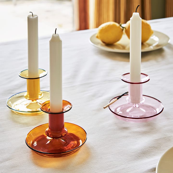 Flare candlestick - amber - HAY