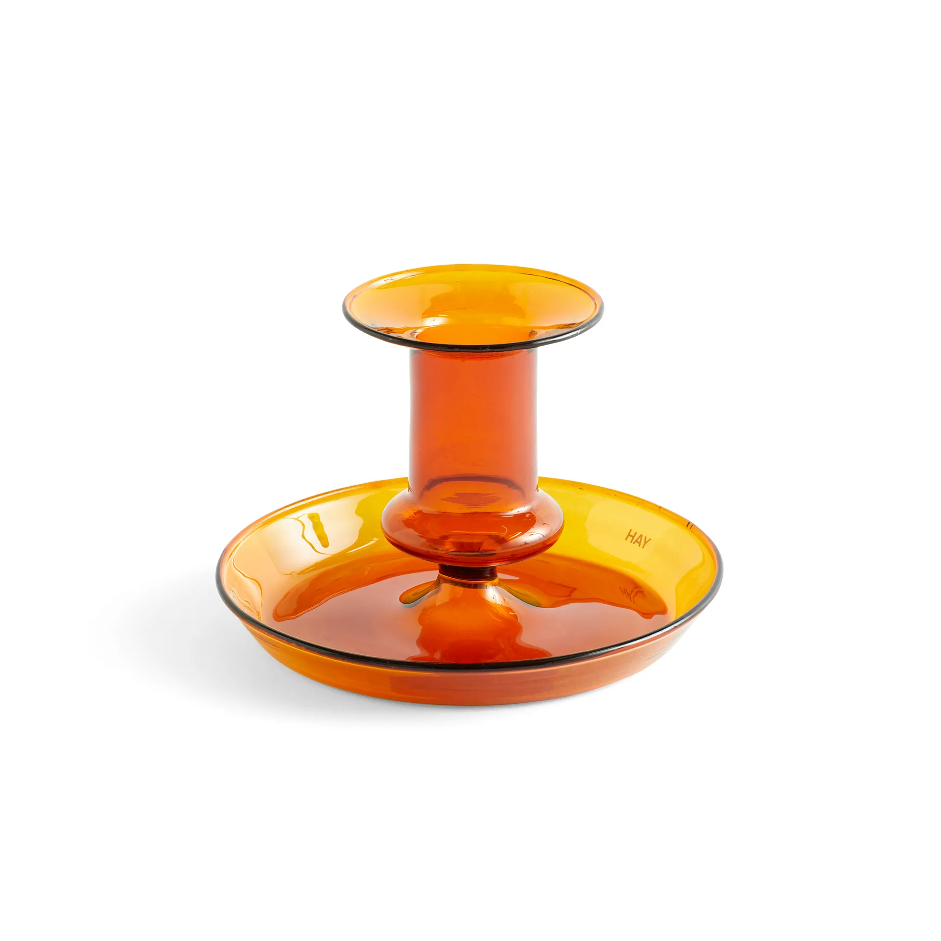 Flare candlestick, amber HAY