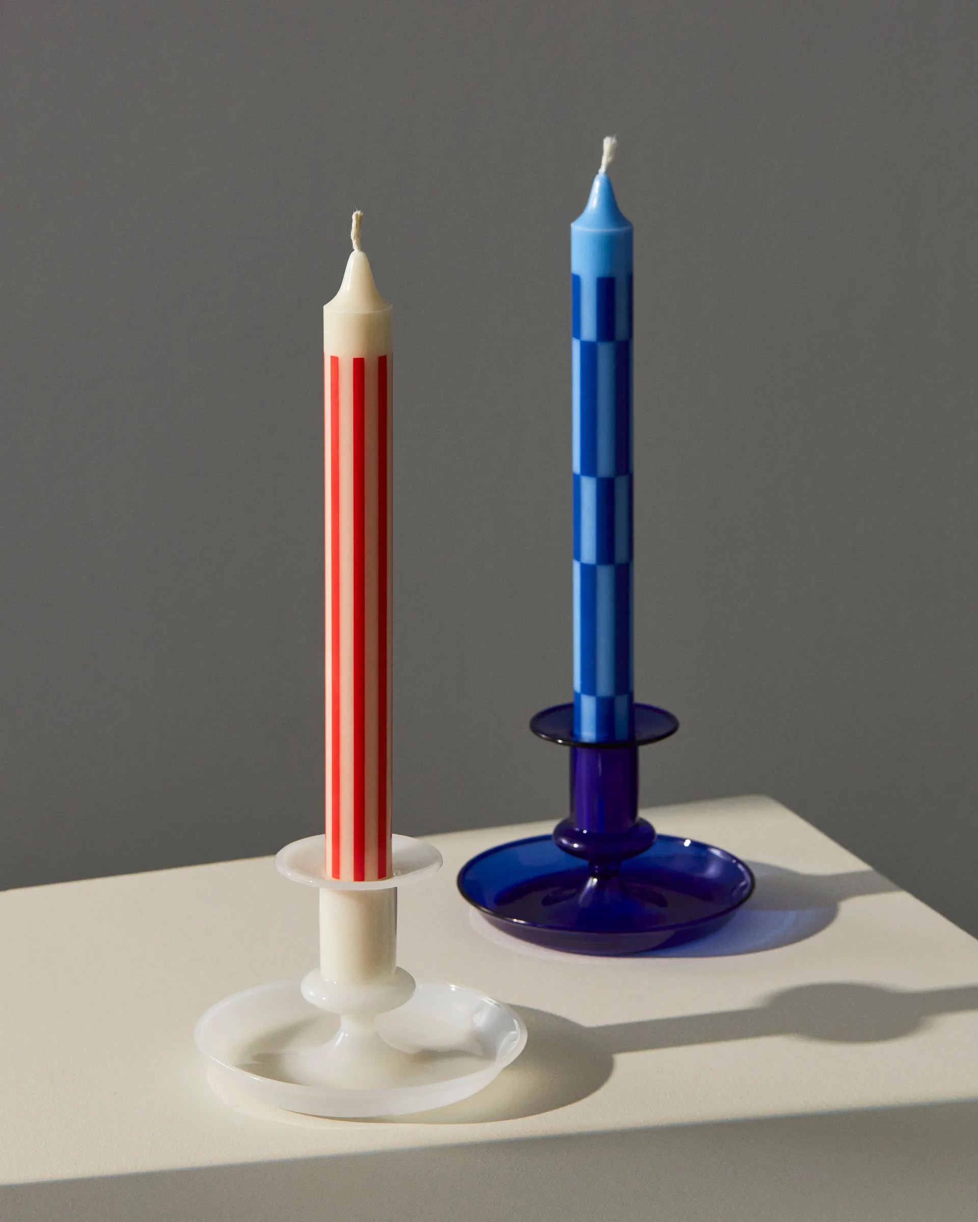 Flare candlestick, White HAY