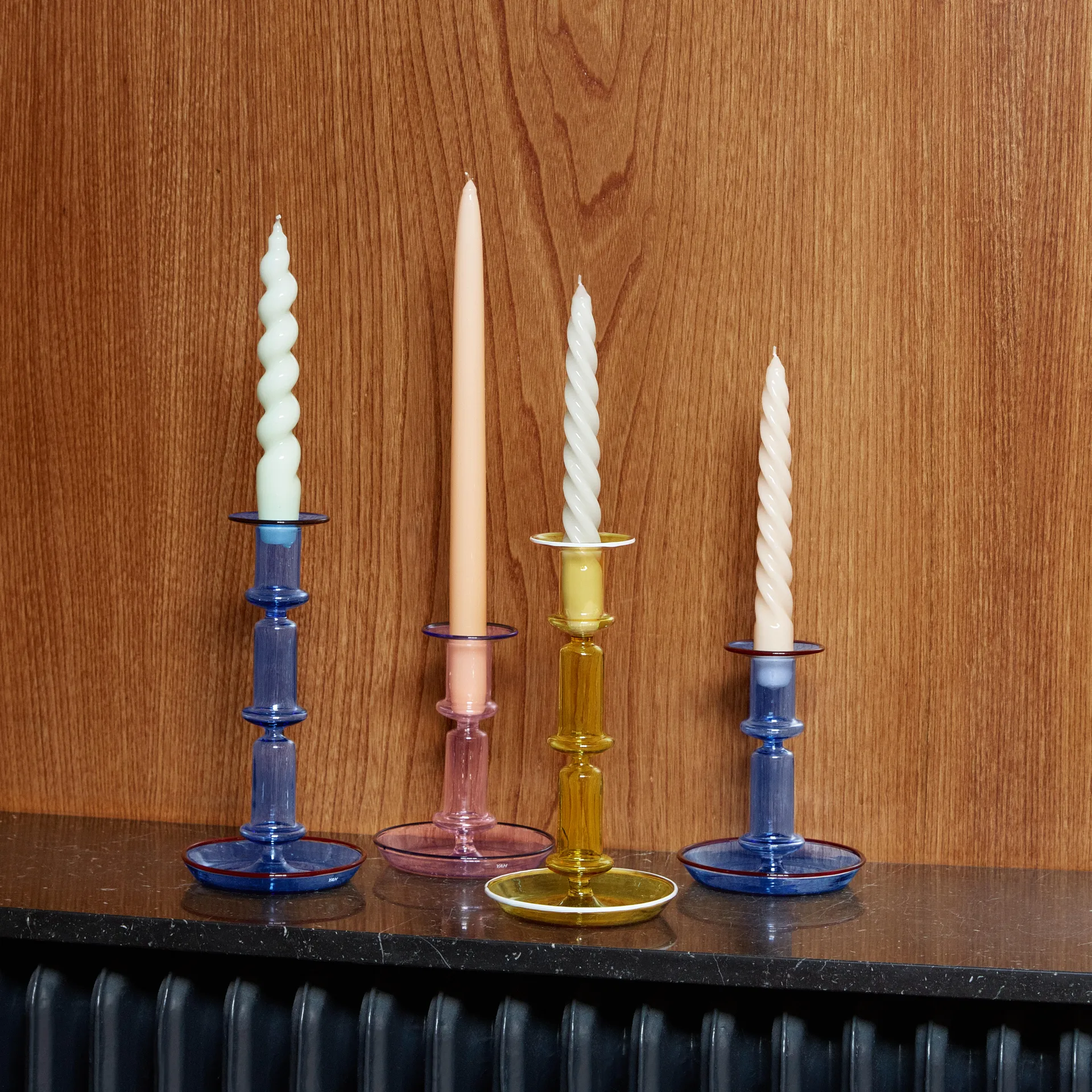 Flare medium candle sticks, pink-blue HAY