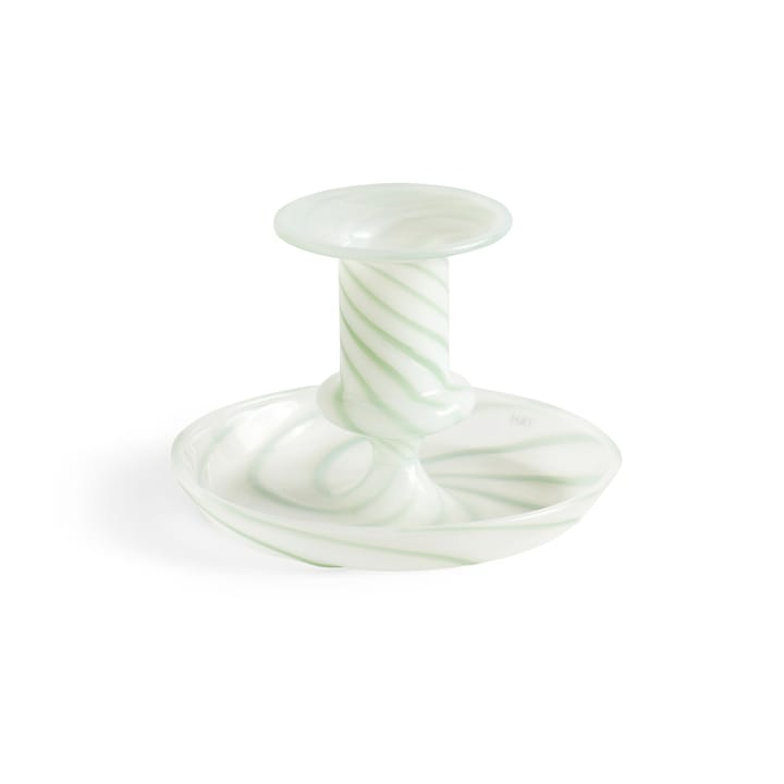 Flare Stripe candle stick - Green-white - HAY