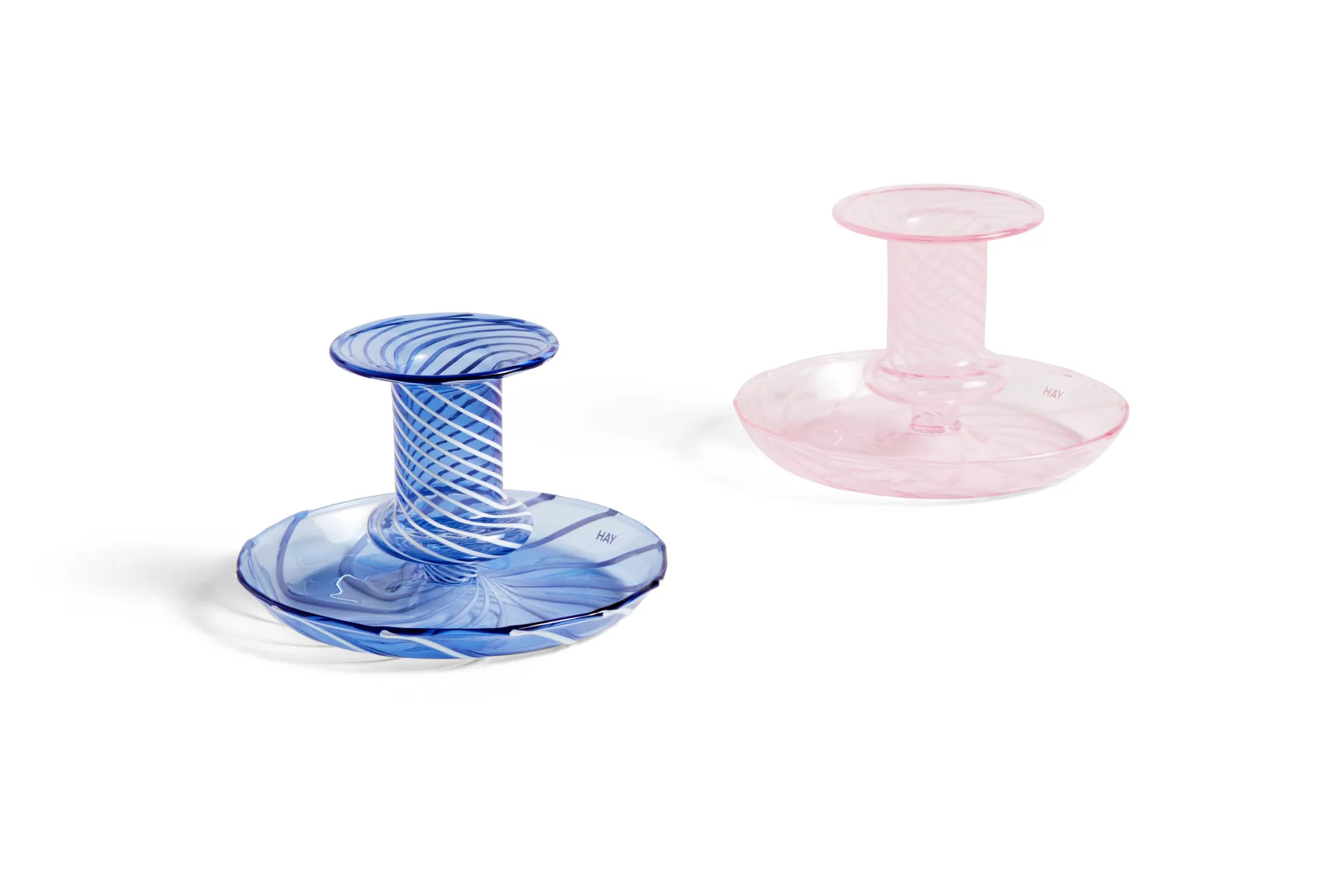 Flare Stripe candle stick, light blue HAY