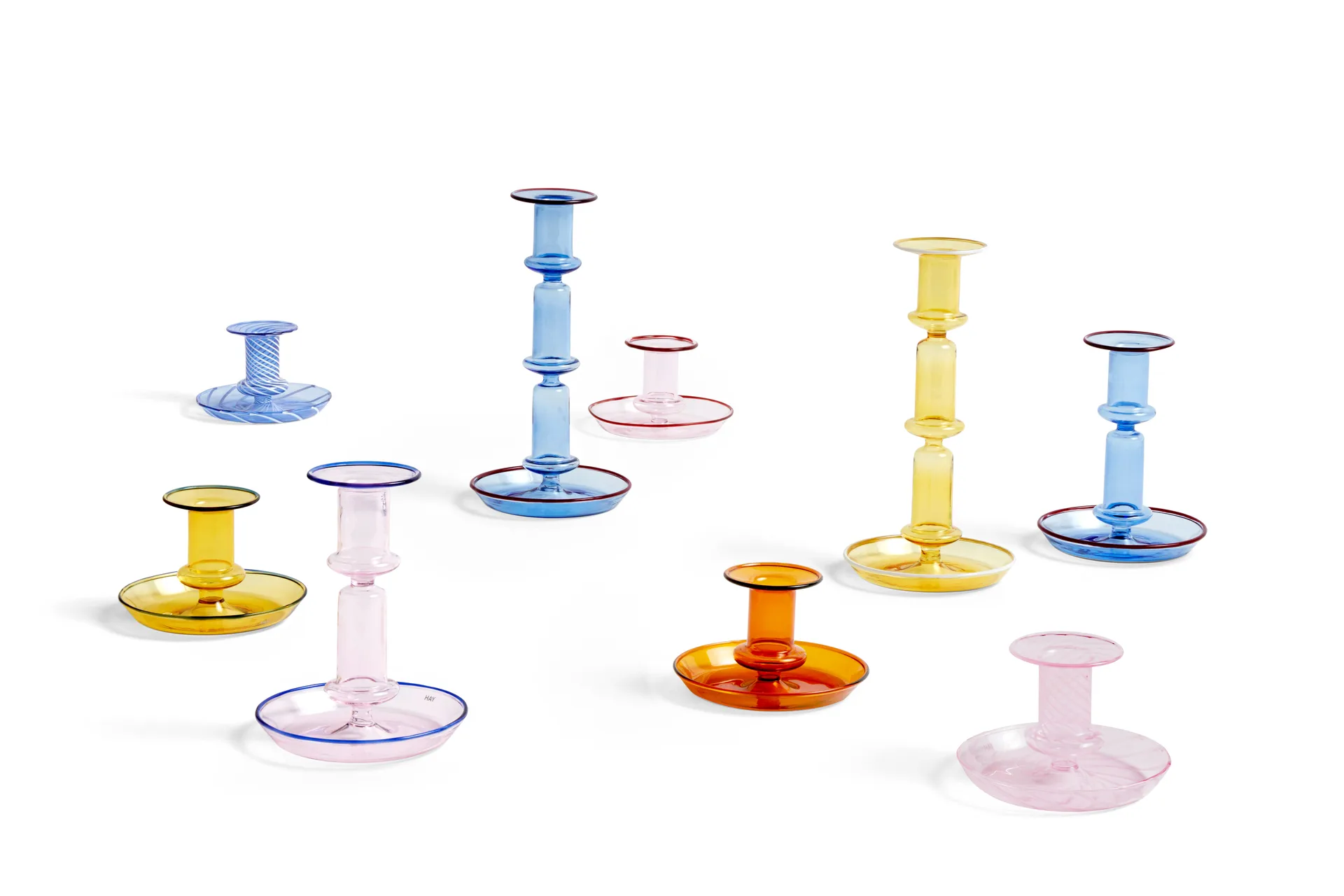 Flare Stripe candle stick, light blue HAY