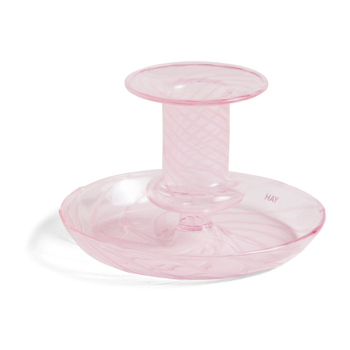 HAY Flare Stripe candle stick Pink-white rand