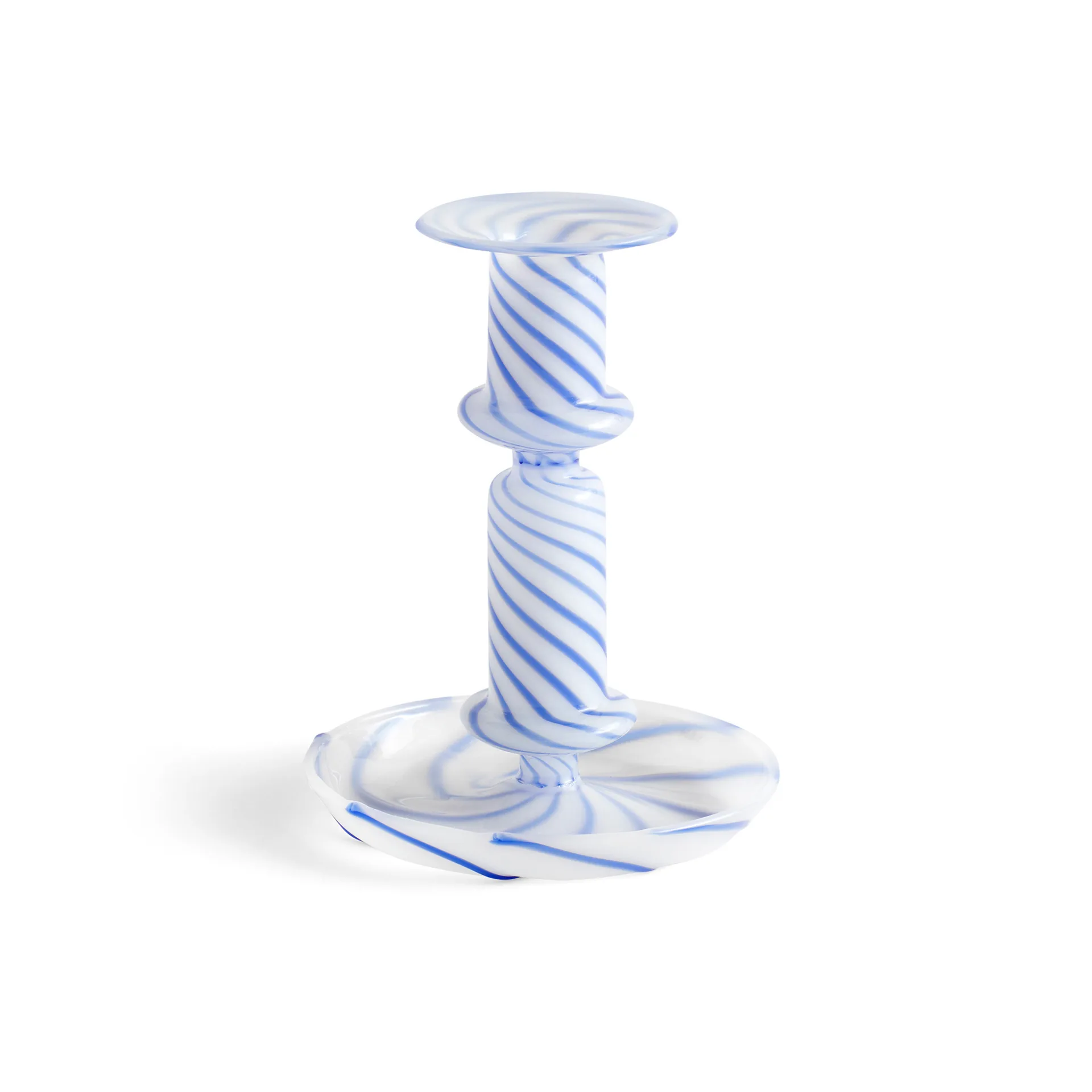 Flare Stripe medium candle sticks, Blue-white HAY