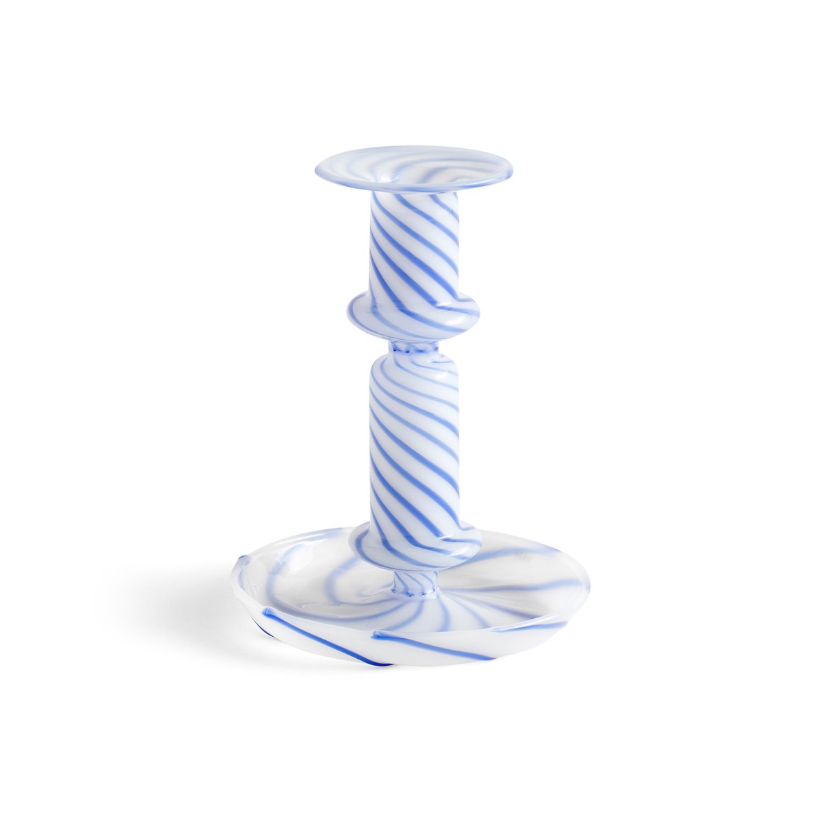 HAY Flare Stripe medium candle sticks Blue-white | Scandinavian Design | Candle holders | Blue