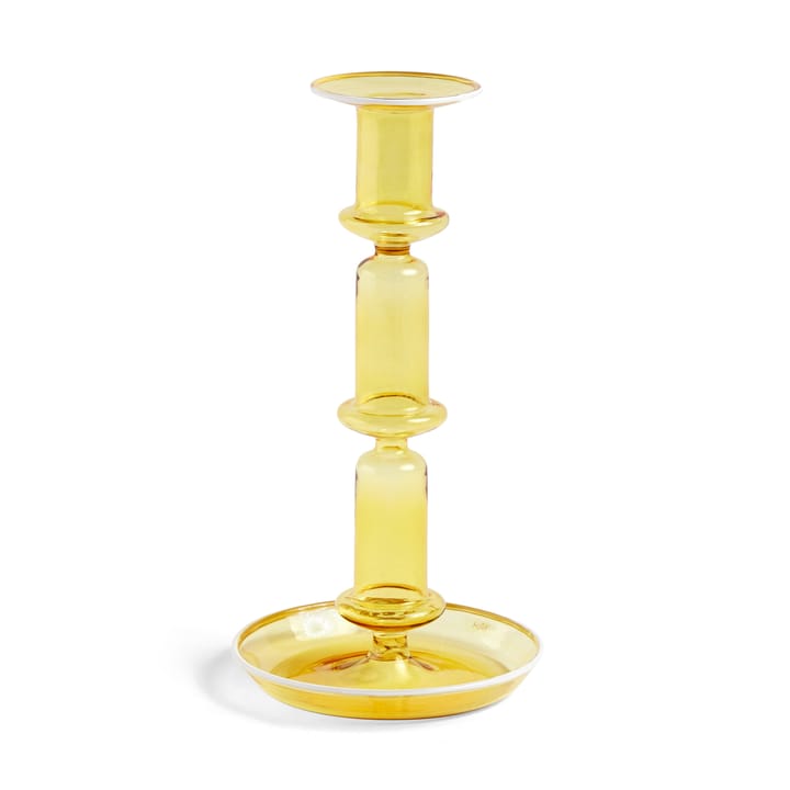 Flare tall candle sticks - yellow-white - HAY