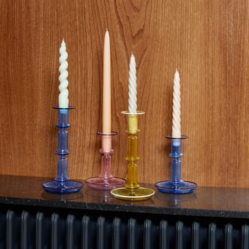 Flare tall candle sticks - yellow-white - HAY