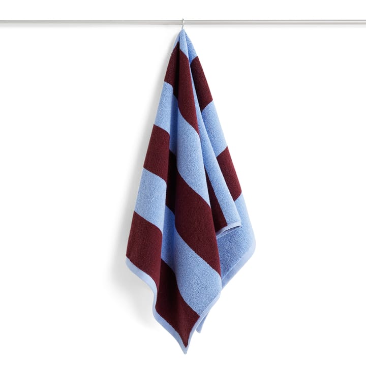 Frotté Stripe towel 50x100 cm - Bordeaux-Sky blue - HAY