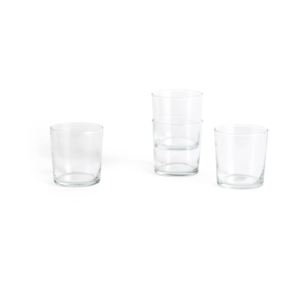 HAY Glass drinking glass M 36 cl 4-pack Clear | Scandinavian Design | Drinking glasses & tumblers | Transparent