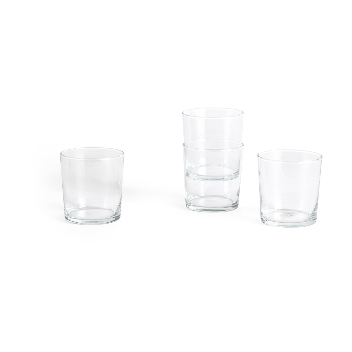 HAY Glass drinking glass M 36 cl 4-pack Clear | Scandinavian Design | Drinking glasses & tumblers | Transparent