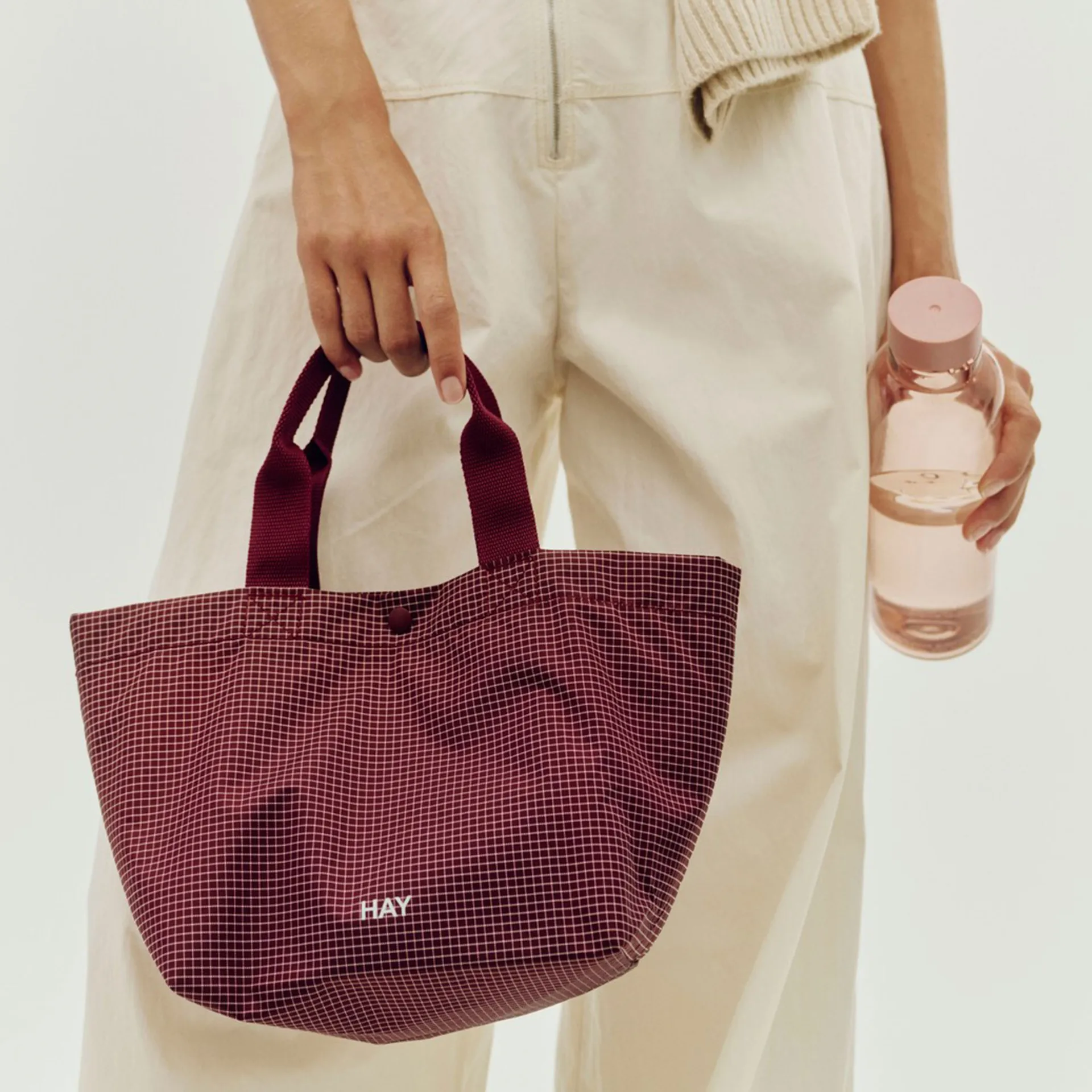 Grid Everyday Bag, Burgundy, mini HAY