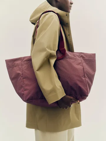 Grid Weekend Bag - Burgundy, large - HAY