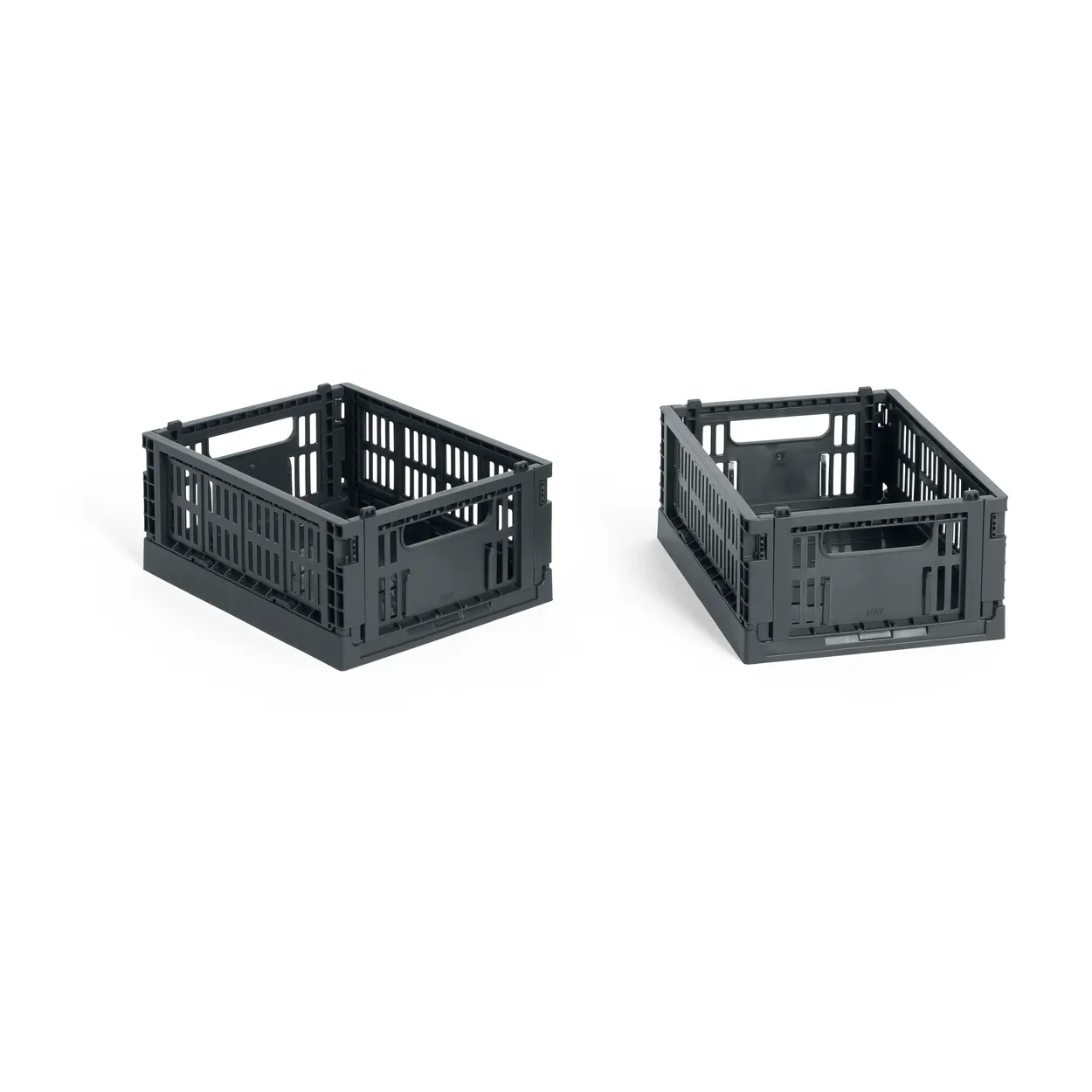 HAY Colour Crate Mini 2-pack 13x17 cm Charcoal | Scandinavian Design | Storage baskets | Black