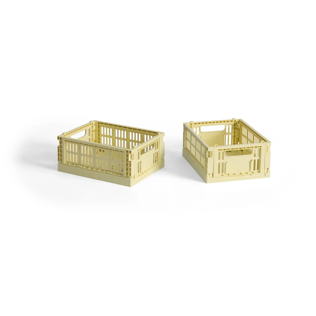 HAY Colour Crate Mini 2-pack 13x17 cm Light yellow | Scandinavian Design | Storage baskets | Yellow