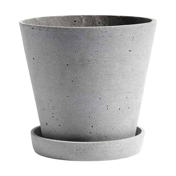 HAY Flowerpot with saucer L Ø17.5 cm - Grey - HAY