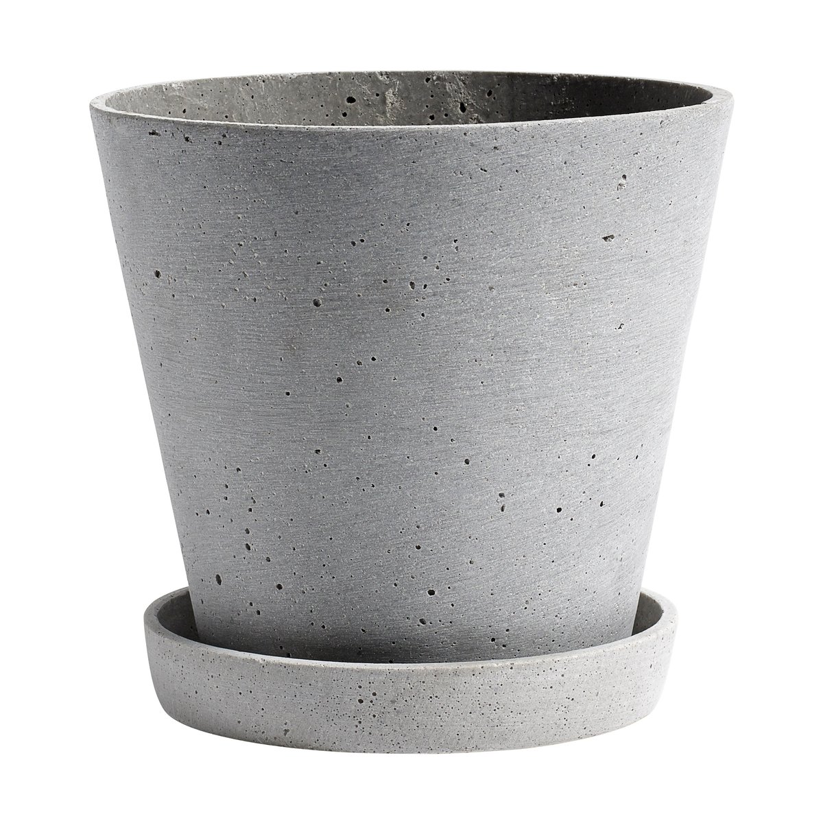 HAY Flowerpot with saucer L o17.5 cm Grey | Scandinavian Design | Flower pots | Grey