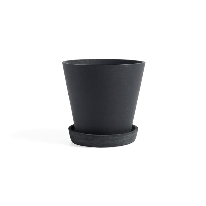 HAY Flowerpot with saucer L - Black - HAY