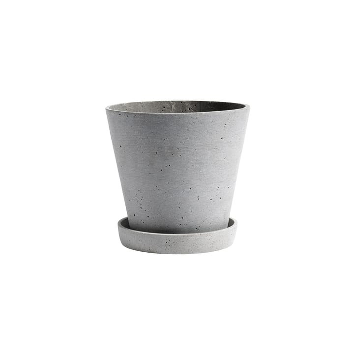 HAY Flowerpot with saucer L - Grey - HAY