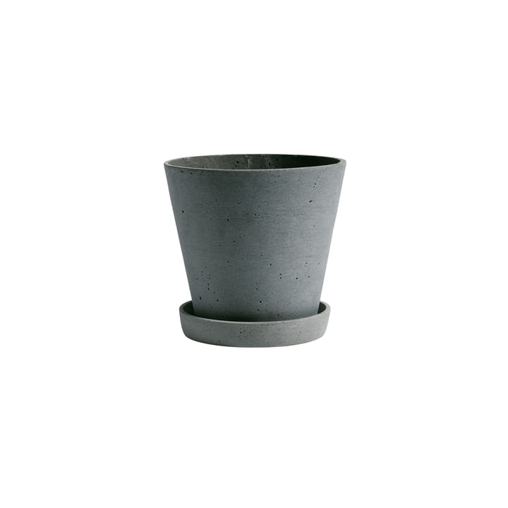 HAY Flowerpot with saucer M Ø14 cm - Green - HAY