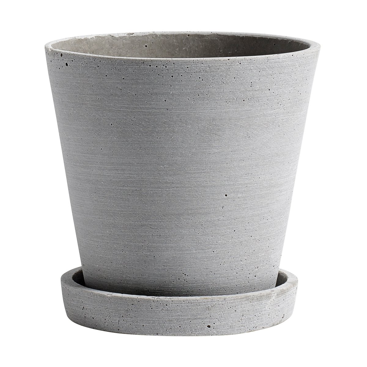 HAY Flowerpot with saucer M o14 cm Grey | Scandinavian Design | Flower pots | Grey