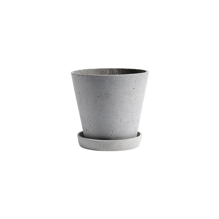 HAY Flowerpot with saucer M - Grey - HAY