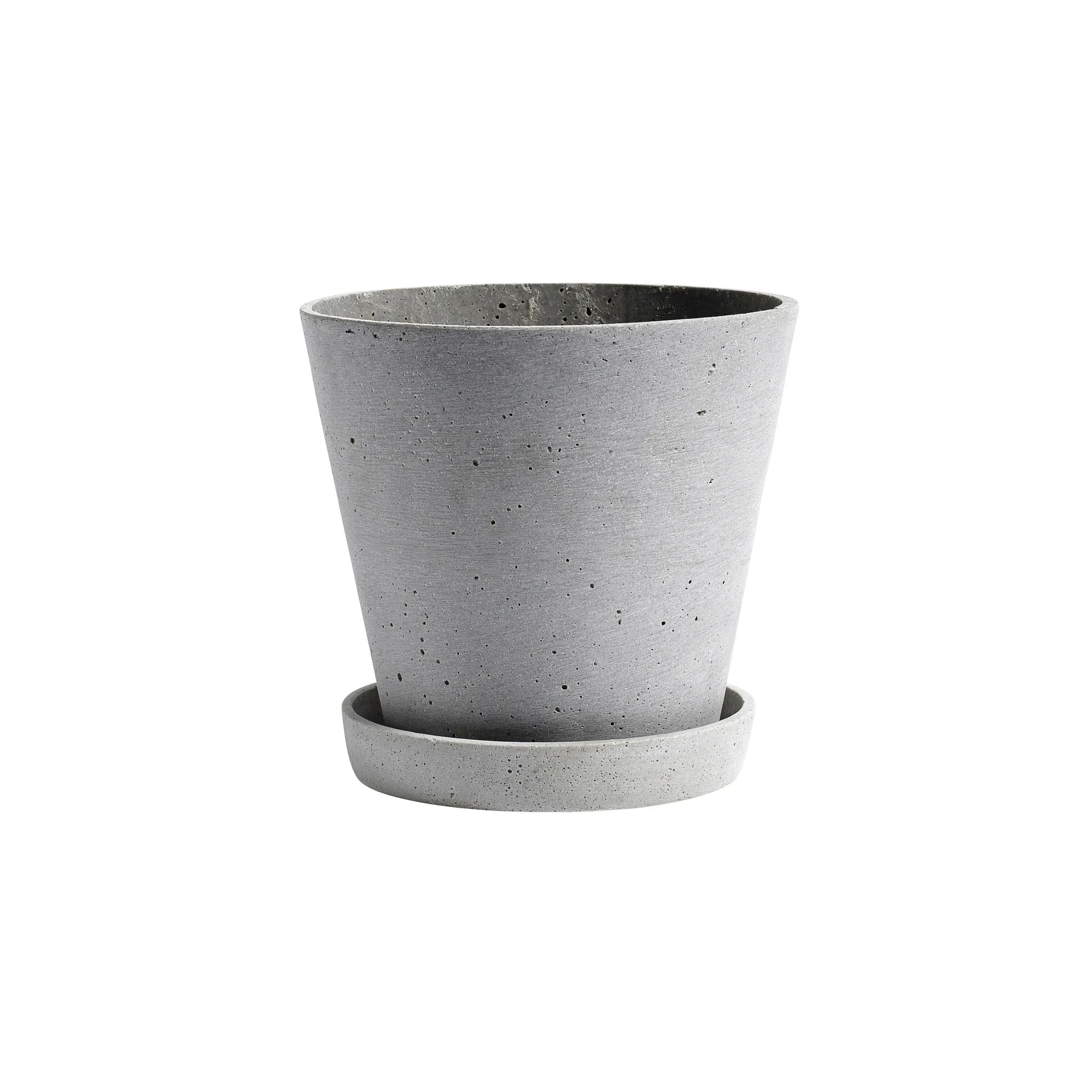 HAY Flowerpot with saucer XL Ø21.5 cm, Grey HAY