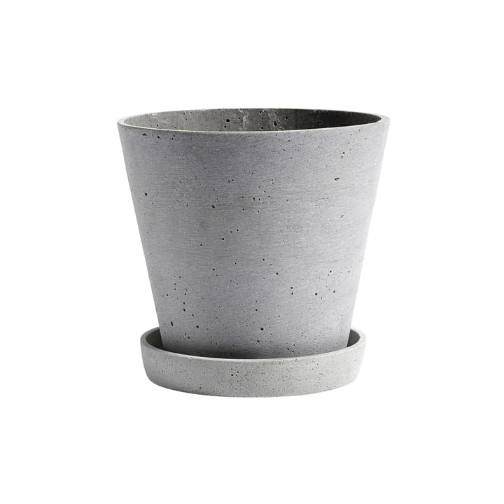 HAY Flowerpot with saucer XXL Ø26 cm - Grey - HAY