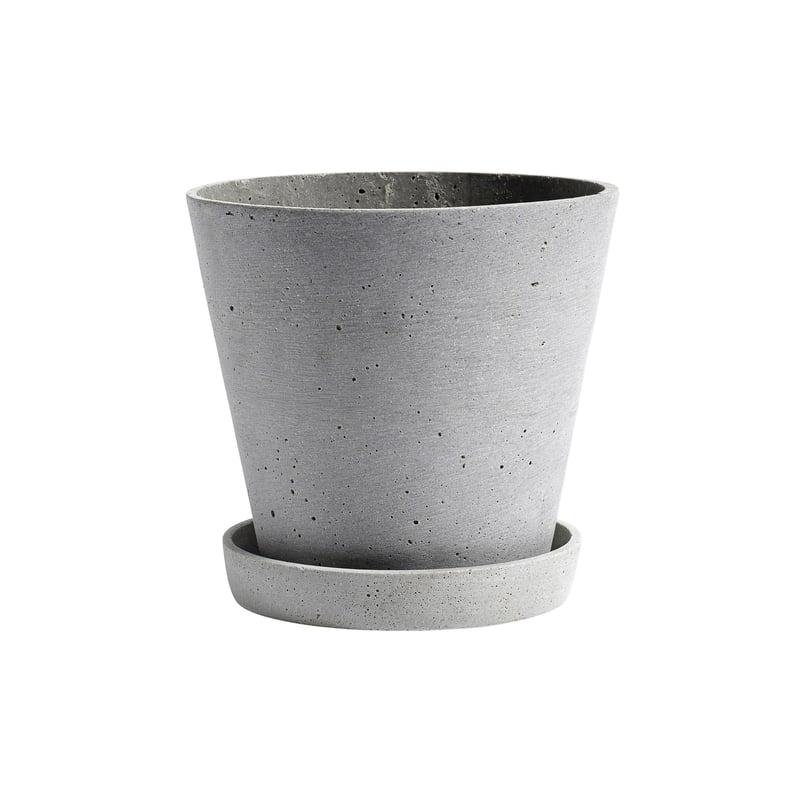 HAY HAY Flowerpot with saucer XXL Ø26 cm Grey