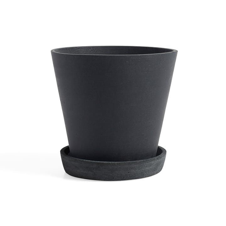 HAY Flowerpot with saucer XXL - Black - HAY