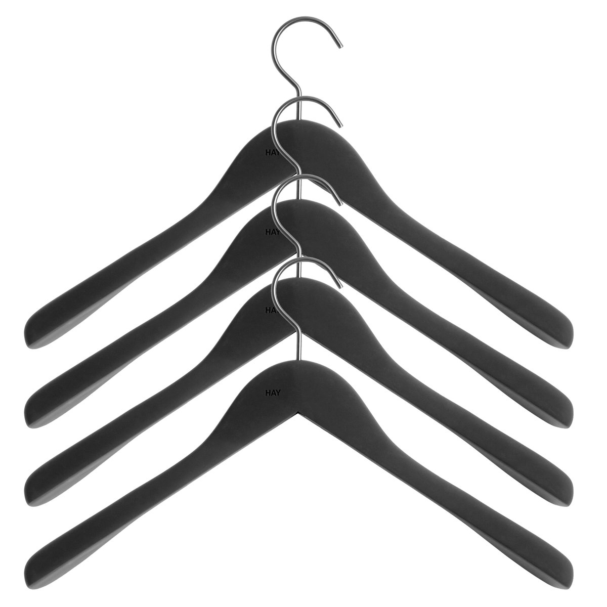 HAY hanger wide 4-pack Black | Scandinavian Design | Clothes racks, coat stands & hangers | Black