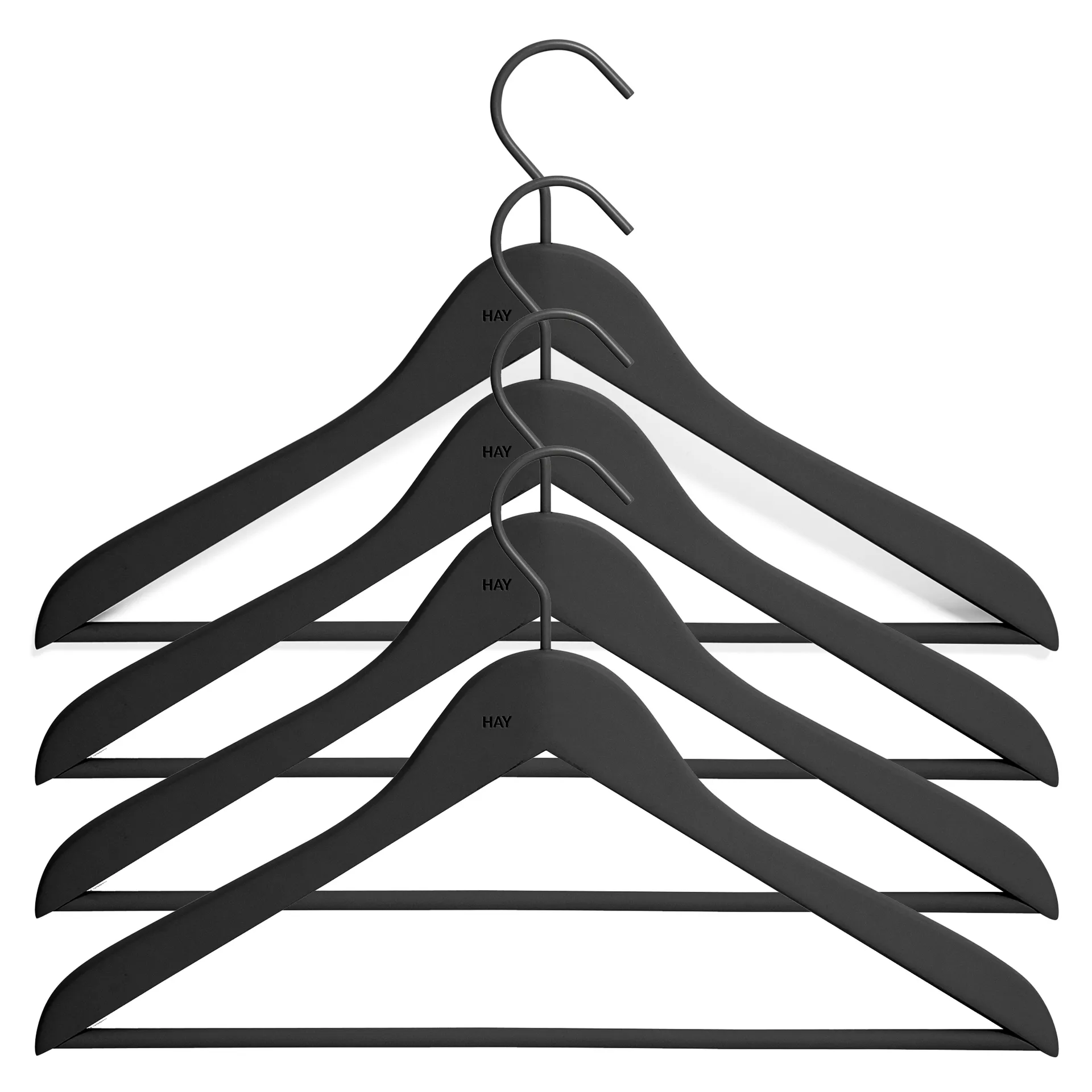 HAY hanger with rod slim 4-pack, Black HAY