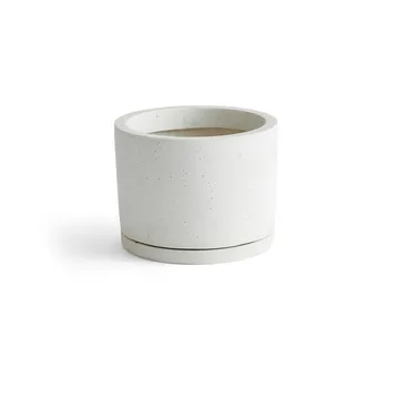 HAY Plant Pot with saucer flower pot L Ø19 cm - White - HAY