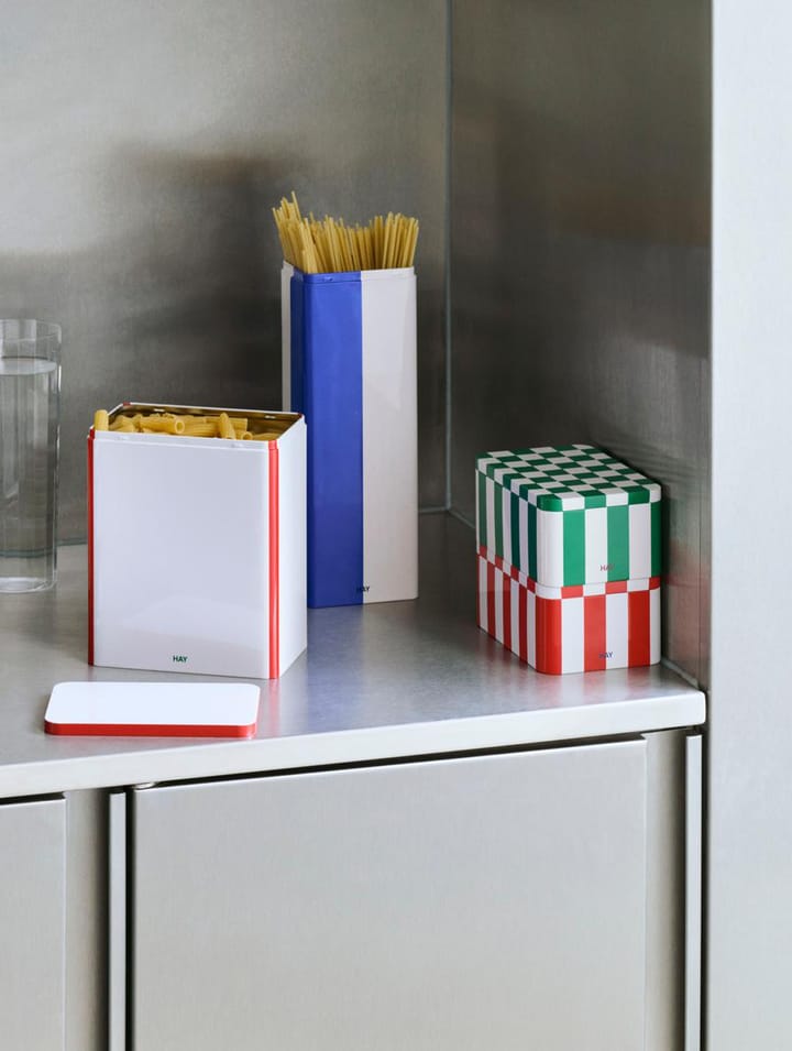 HAY Tin Container medium, Black-off white HAY