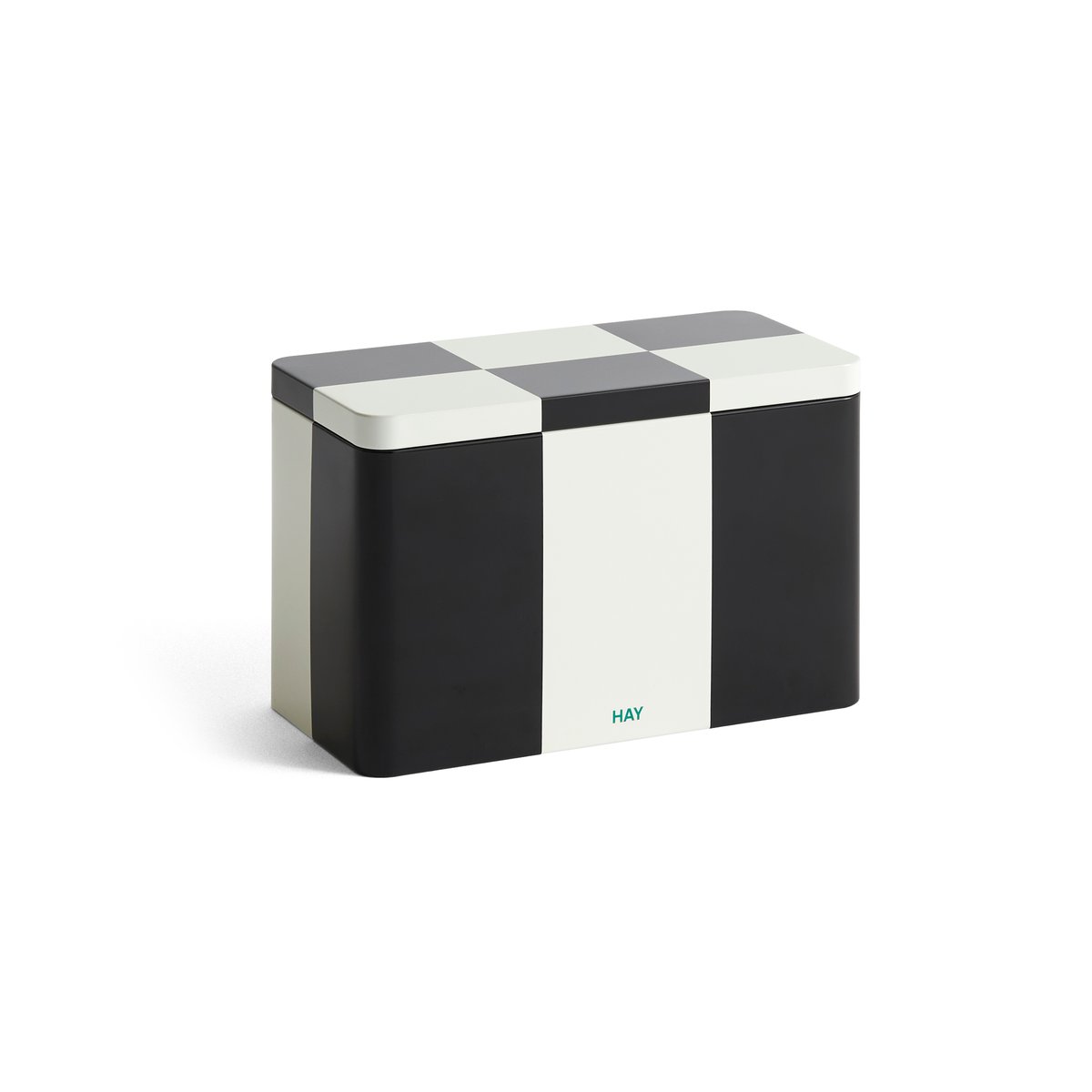 HAY Tin Container medium Black-off white | Scandinavian Design | Boxes & jars | Black