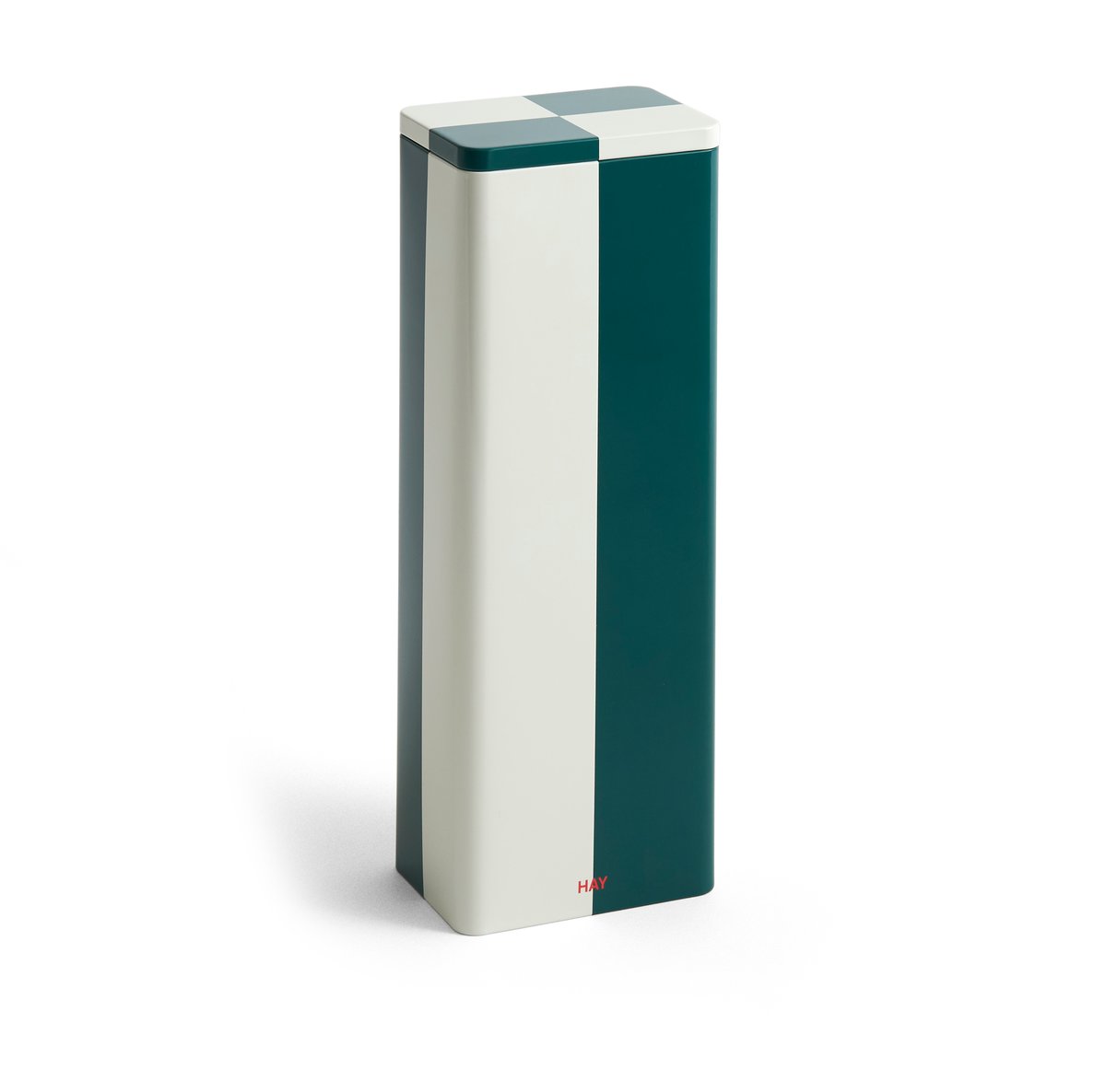 HAY HAY Tin Container Slim green-off white | Scandinavian Design | Boxes & jars | Green
