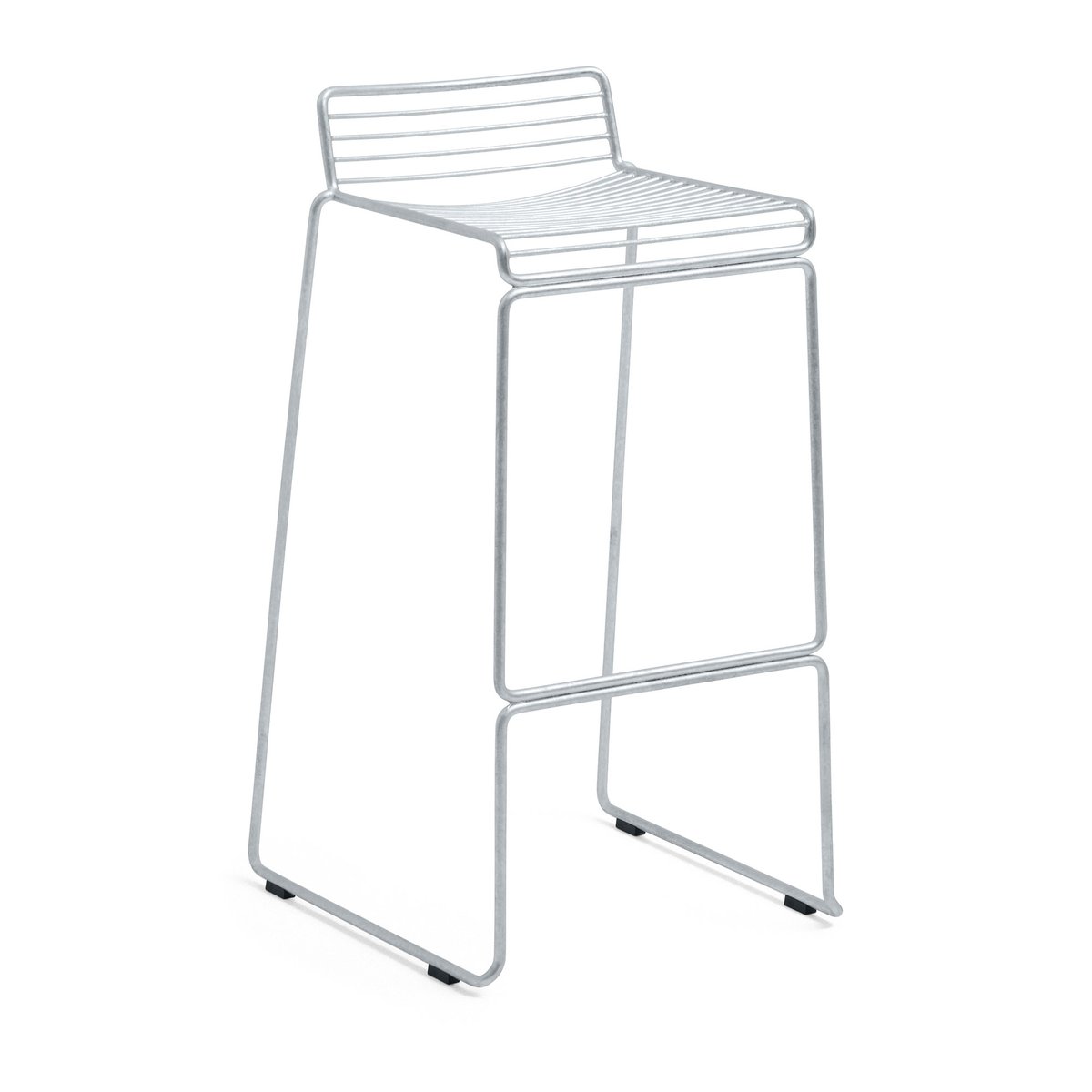 HAY Hee High barstool 75 cm Galvanized | Scandinavian Design | Bar stools | Silver-coloured