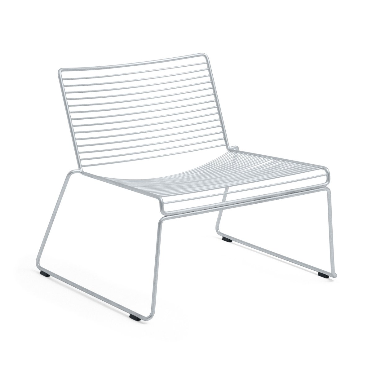 HAY Hee lounge chair sled base Galvanized | Scandinavian Design | Chairs | Silver-coloured