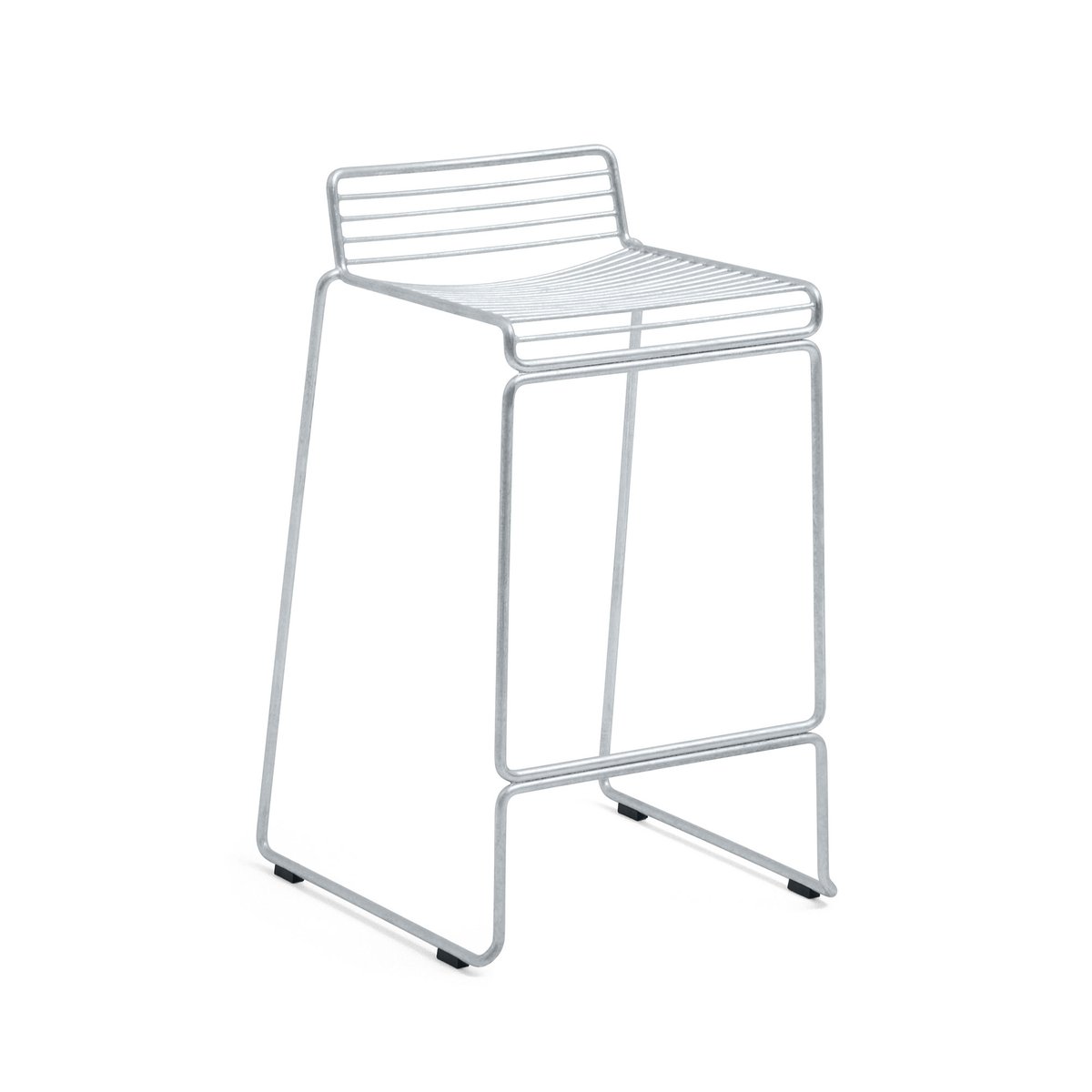 HAY Hee Low barstool 65 cm Galvanized | Scandinavian Design | Bar stools | Silver-coloured